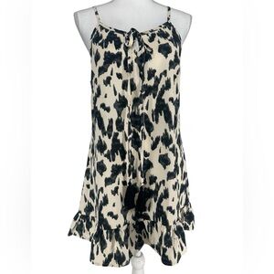 SHEILAY / Cream & Black Lepoard Print Dress / Small